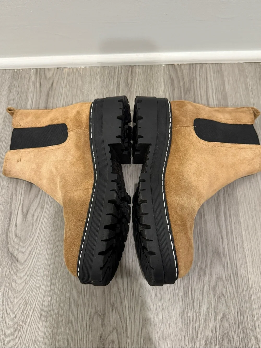 Marc Fisher Tan Suede Chukka Lug Boots